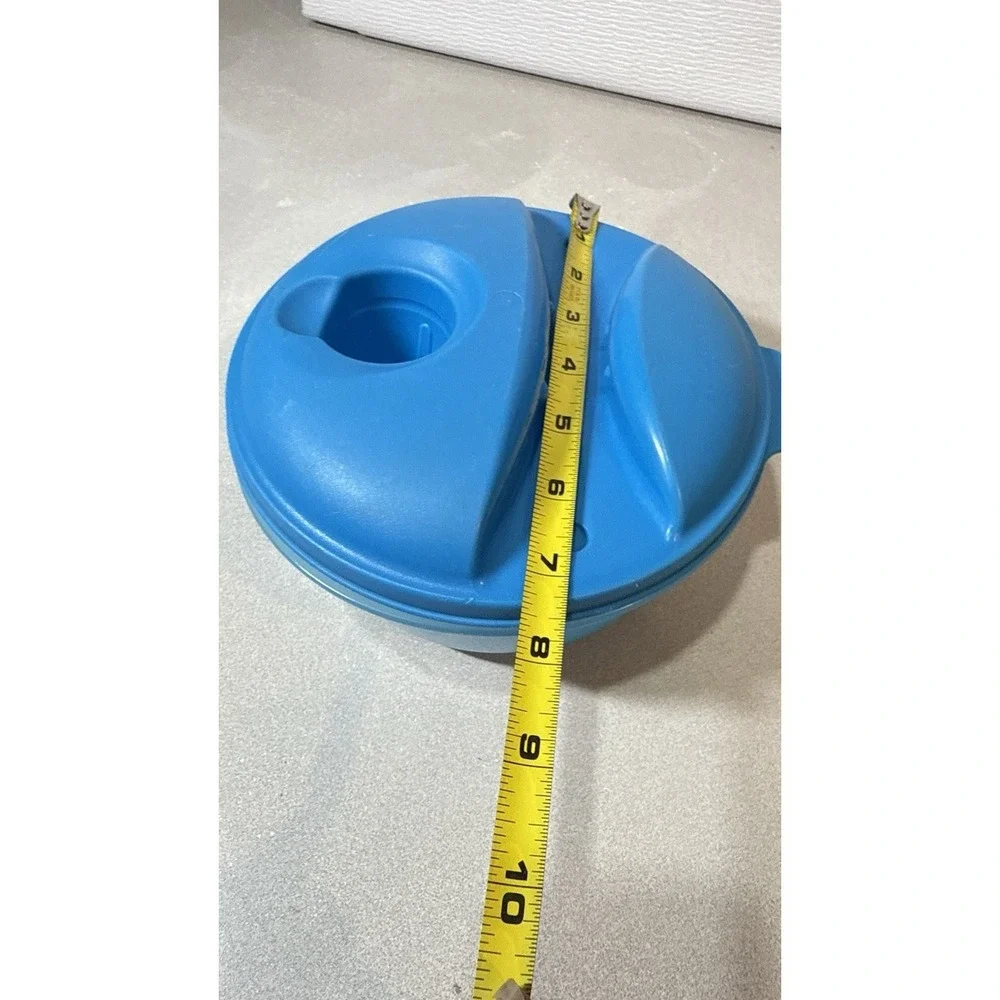 Tupperware Salad On the Go Bowl 2 Piece Set Blue #1700-5 No Utensil/Dressing Cup